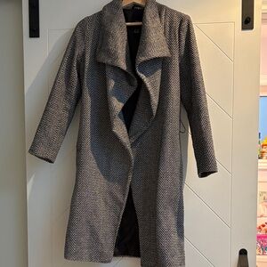 Women's Gray Herringbone Coat
